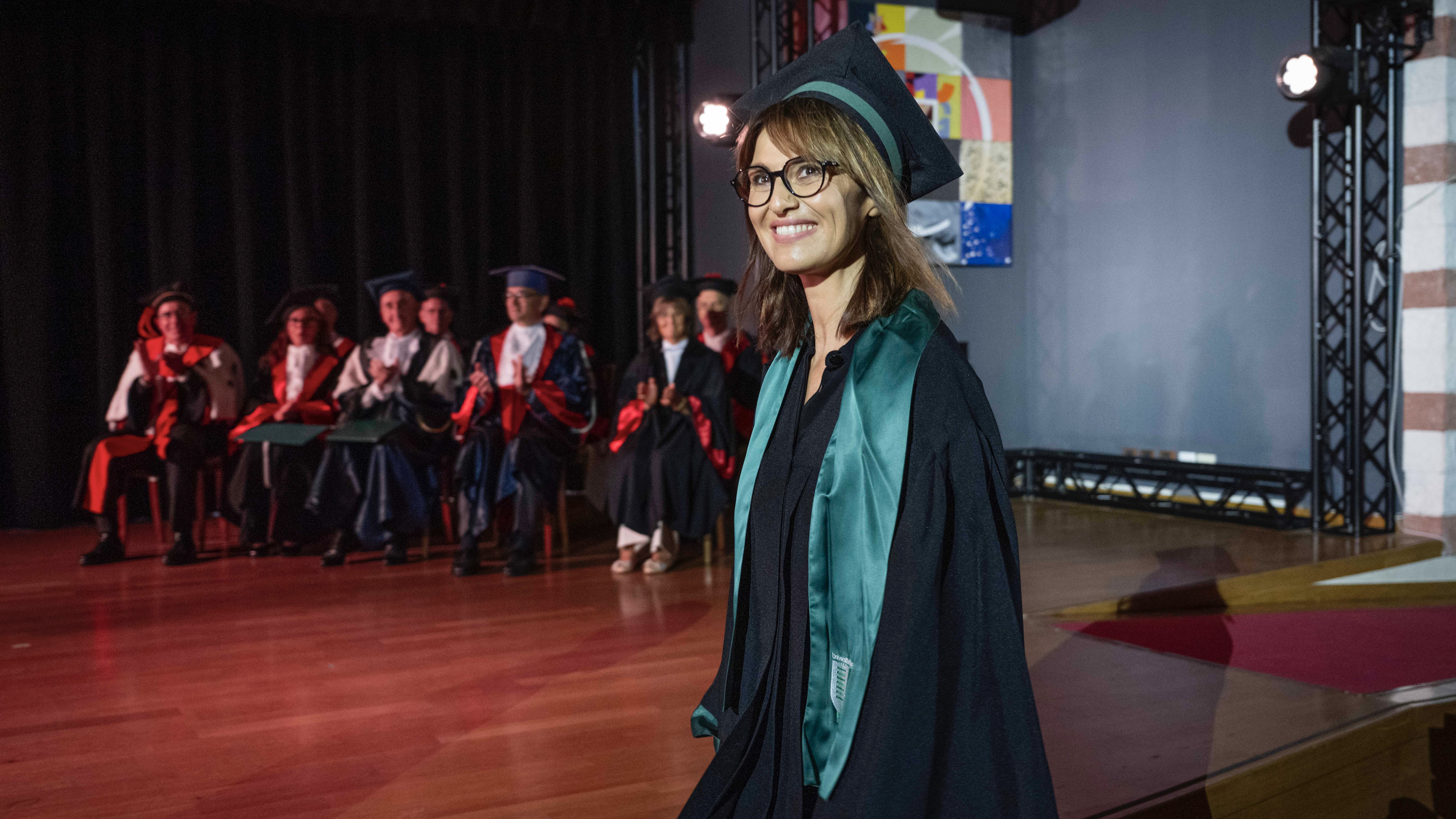gallery La medicina del sorriso, a Paola Cortellesi il Dottorato Honoris Causa in Scienze infermieristiche e Sanità pubblica dell'Università di Roma Tor Vergata